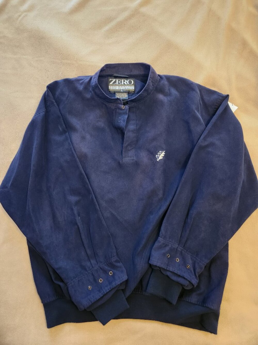 Zero Restriction Men's 1/4 Snap Pullover Golf Jacket Navy Blue • USA • Large